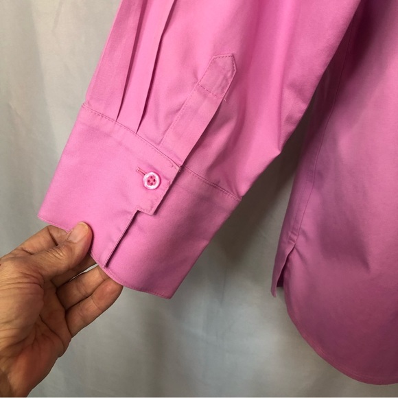 Chico’s Women’s Blouse Top Classic Curbed Hem Cuffed 3/4 Sleeve No Iron Cotton - Picture 4 of 9